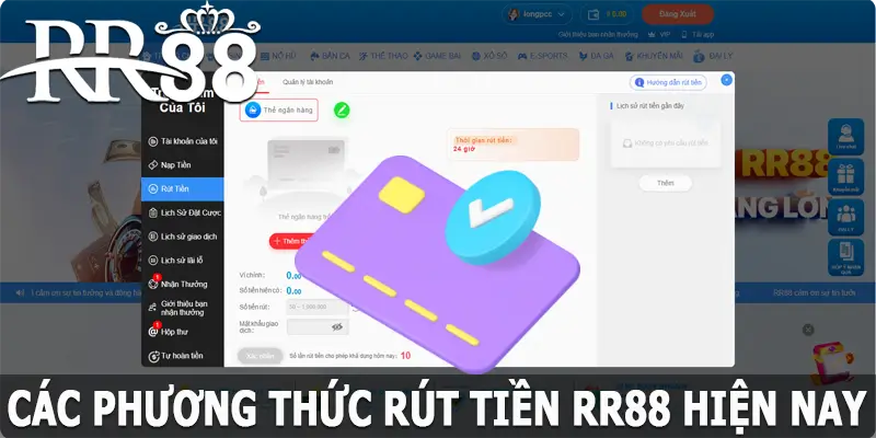 Các phương thức rút tiền RR88 hiện nay