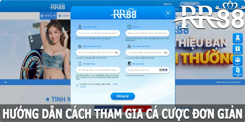 Hướng dẫn cách tham gia cá cược đơn giản nhất tại RR88